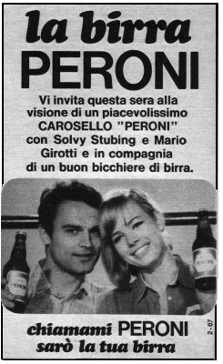 Pubblicità birra Peroni 1967 (Girotti e Stubing)